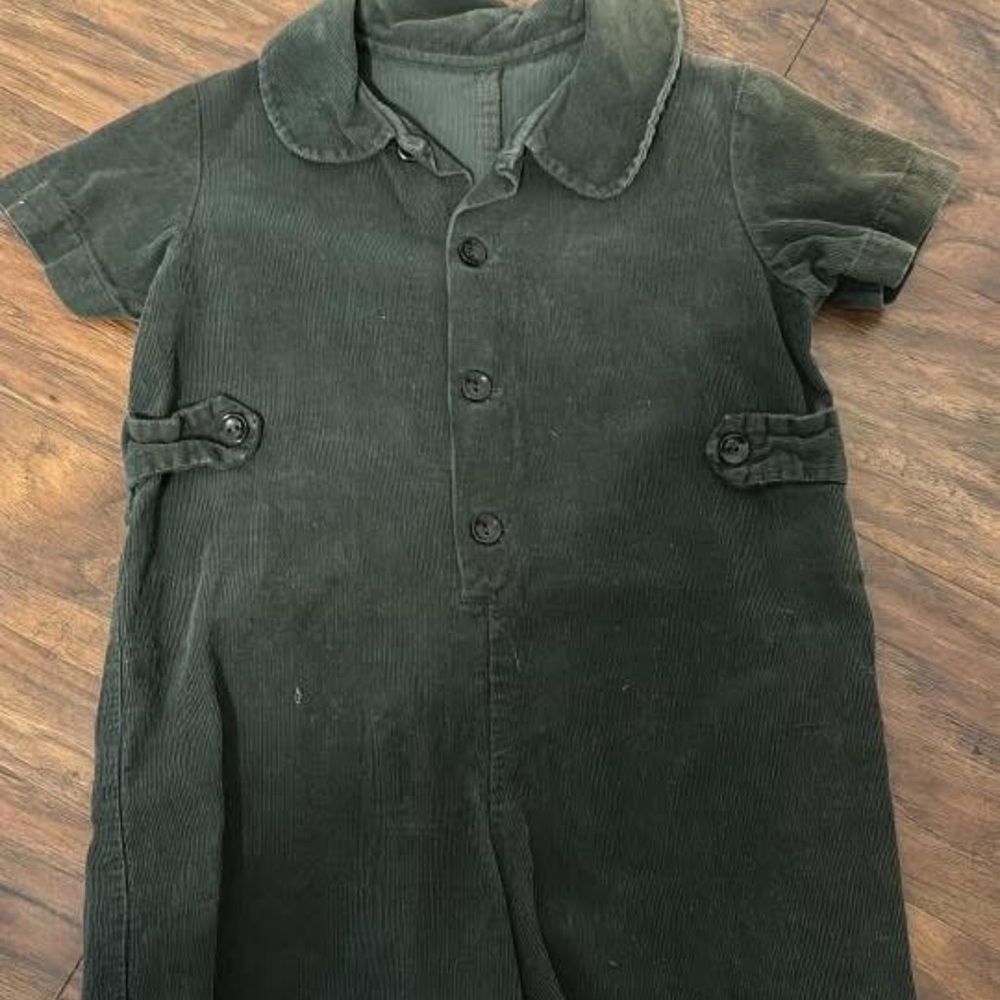 Kids Corduroy Romper - Black
